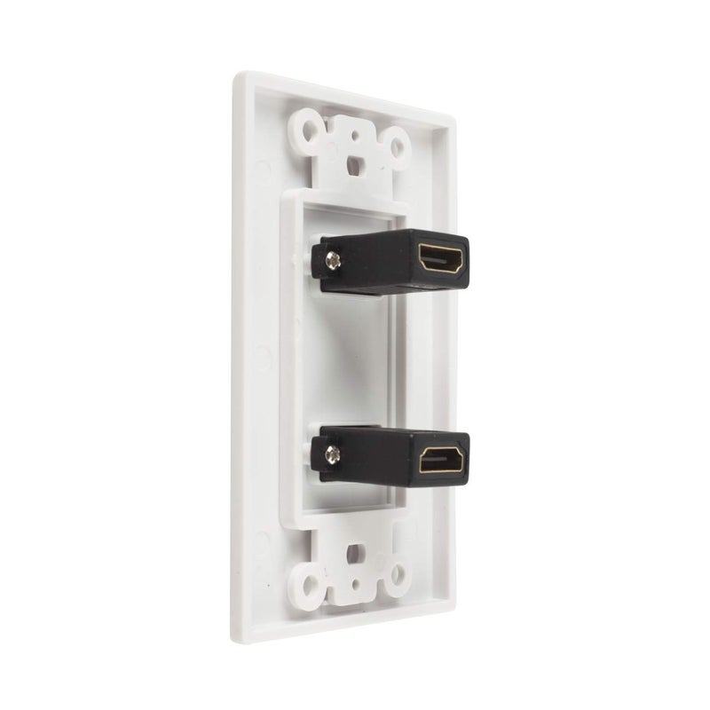 TENINYU Dual HDMI Wall Plate (2 Port) - 4K UHD, ARC, and Ethernet Pass-Thru Support (1-Gang) White - for 2 HDMI (2-Port) - Image 4